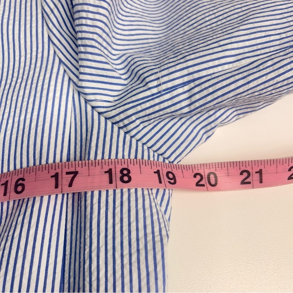 NWT J. Crew Factory cotton blazer notched lined blue white stripe blazer size 10 - Picture 8 of 12